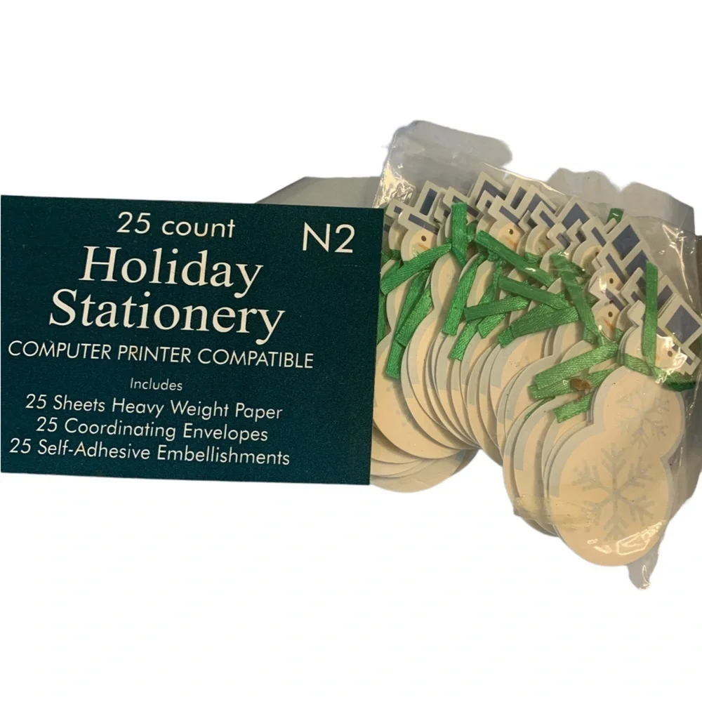 Holiday Christmas Winter New Year’s Stationary Set Two Packs New 25 Piece